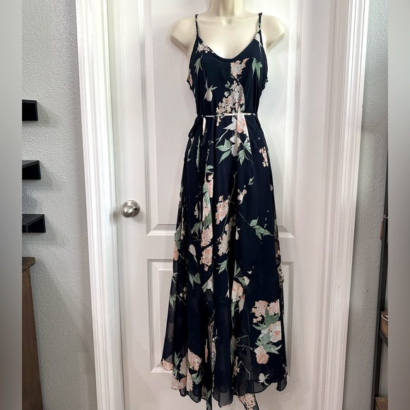 Native Daughters Navy Blue Floral Maxi Dress - Picture 1 of 6